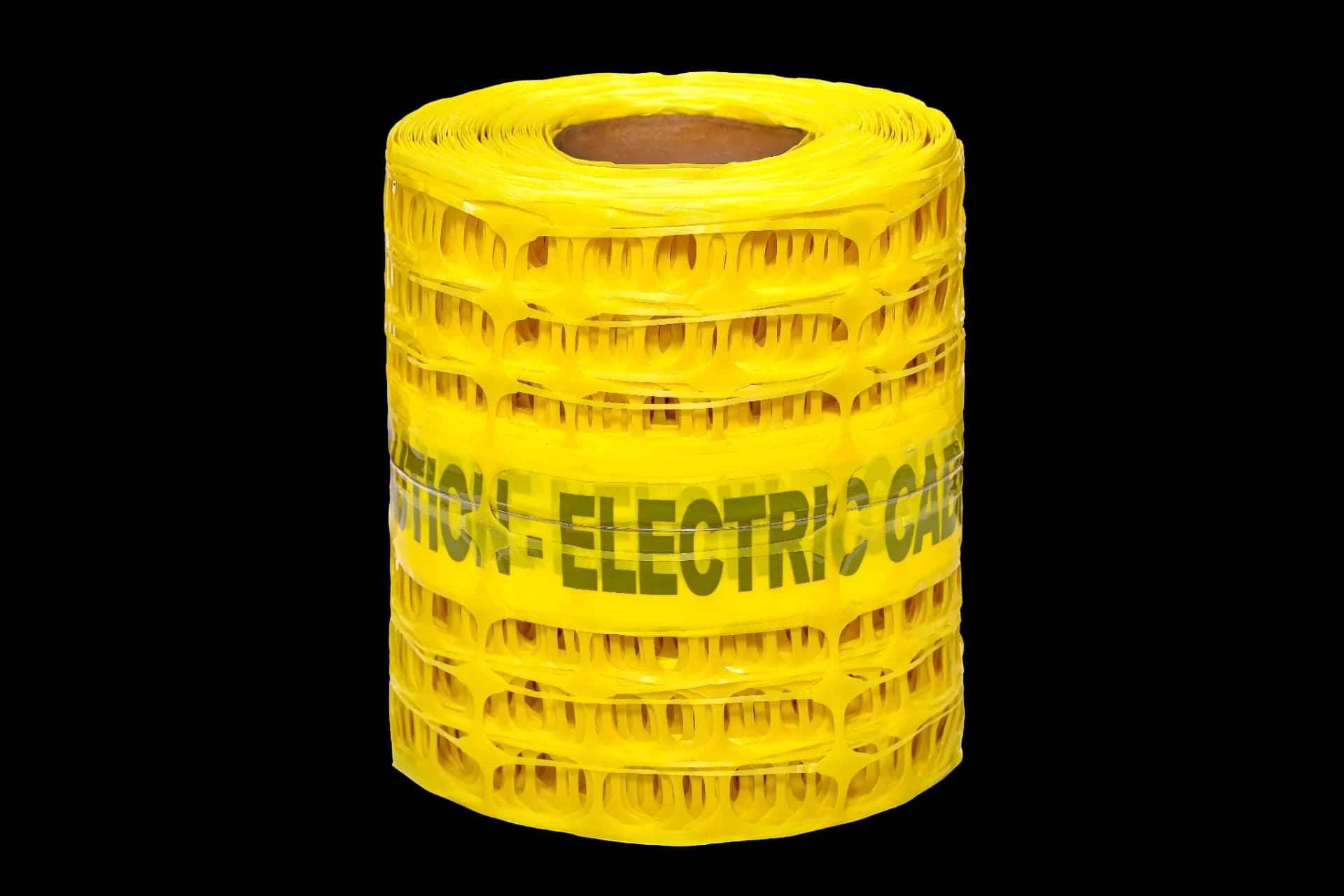 Rollos de malla de señalización apilados